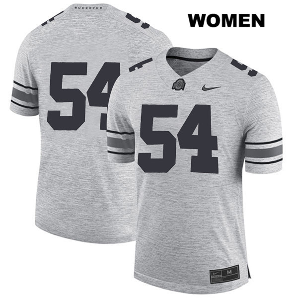 Ohio State Buckeyes Women's Matthew Jones #54 Gray Authentic Nike No Name College NCAA Stitched Football Jersey TF19E13VB